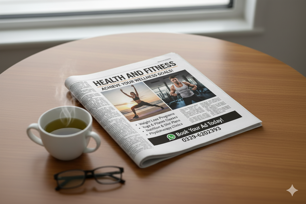 Book Health and Fitness Ad in Newspapers 3 Book Health and Fitness Ad in Newspapers of pakistan