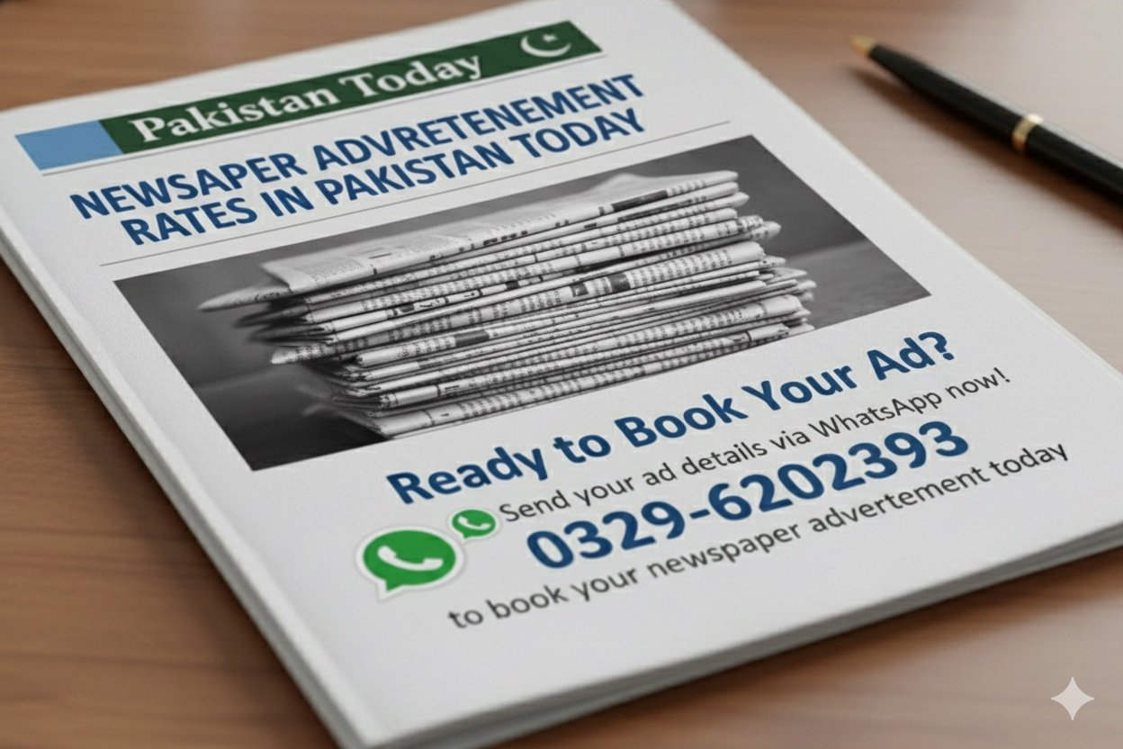 Newspaper Advertisement Rates in Pakistan Today Urdu & English 7 Newspaper advertisement rates in pakistan
