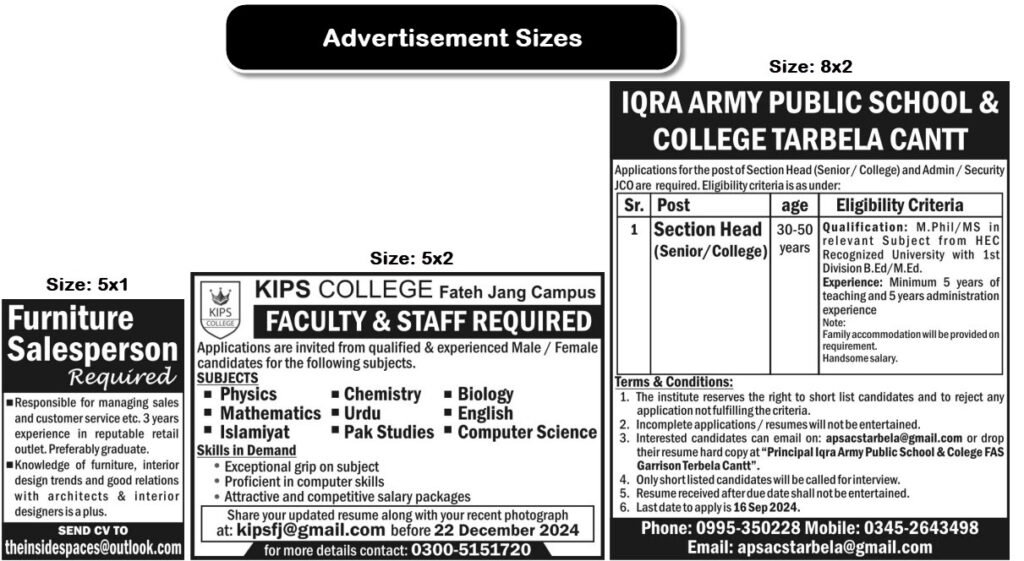 Book The Nation Newspaper Ad in English Today 3 nation newspaper advertisement sizes and example